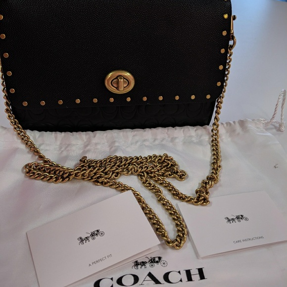 coach marlow turnlock chain crossbody